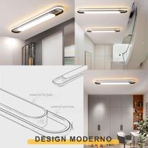 Luminária Longa 60cm LED Três Tons de Iluminação Difusor Central e Lateral Escritório Sala Corredor