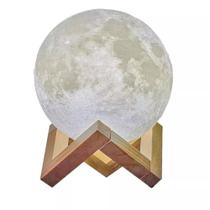 Luminária Lua Cheia 10cm 3d Abajur Led 2 Cores