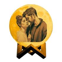 Luminária Lua Cheia 15cm Personalizada Com Foto Várias Cores