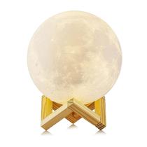 Luminária Lua Cheia 15Cm Usb Touch Control 3 Cores Ultra Hd