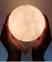 Luminária Lua Cheia 3d Abajur Touch 15cm Cores Touch LUA Luminária Lua Cheia 3d Abajur Touch 15cm Cores Touch LUA