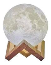 Luminária Lua Cheia 3D Abajur Usb Touch 3 Cores Suporte Luminária Lua Cheia 3D Abajur Usb Touch 3 Cores Suporte