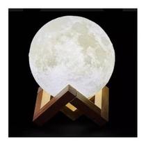 Luminária Lua Cheia 3d Duas Cores Usb Toutch Abajur Oferta