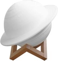 Luminaria LUA Cheia, Luz noturna de SATURNO + suporte de madeira, 3D Touch Abajur Decoração LED, USB 3 Cor