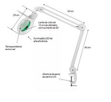 Luminária Lupa De Bancada Led 5d Bivolt Solver HL-410