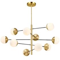 Luminária Lustre 10 Globos 85x72cm Jabuticaba Sputnik Dourada Metal Teto Gimpo KJDD-E-558-GOLD-120CM Luminária Lustre 10 Globos 85x72cm Jabuticaba Sputnik Dourada Metal Teto Gimpo KJDD-E-558-GOLD-120CM