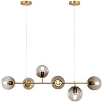 Luminária Lustre 110Cm Jabuticaba 6 Globos Vidro Pendente Luminária Lustre 110Cm Jabuticaba 6 Globos Vidro Pendente