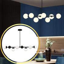 Luminária Lustre 8 Globos 110Cm X 72Cm Jabuticaba Pendente