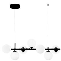 Luminária Lustre 80Cm Jabuticaba 7 Globos Vidro Pendente