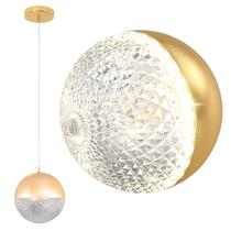Luminária Lustre Globo 12cm Dourada LED 24W Pendente Suspenso Teto Gimpo KJDD-L-081-GOLD