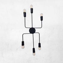 Luminaria Lustre Hexa 6 Lâmpadas Vent Soluções Design Sofisticado Vintage Moderno