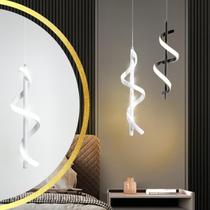 Luminária Lustre LED 24 Watts 40cm Pendente Suspenso Espiral Ondulado Teto KJDD-L-014-PAI Luminária Lustre LED 24 Watts 40cm Pendente Suspenso Espiral Ondulado Teto KJDD-L-014-PAI