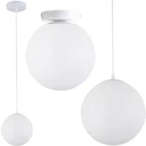 Luminária Lustre Pendente 215Cm Jabuticaba Globo Vidro 15Cm