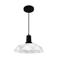 Luminária Lustre Pendente 28cm P/ Sala Cozinha Corredor Preto