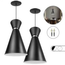 Luminária Lustre Pendente Berlim Pequim Dubai Em Alumínio De Teto Preto e Branco Balcão Bivolt Luminária Lustre Pendente Berlim Pequim Dubai Em Alumínio De Teto Preto e Branco Balcão Bivolt