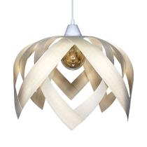 Luminária Lustre Pendente E27 Madeira Teto Sala Quarto Cozinha Lúpulo G Marfim