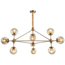 Luminária Lustre Pendente Jabuticaba Dourado Bola Molecular Âmbar Moderno Sala Quarto Inl80