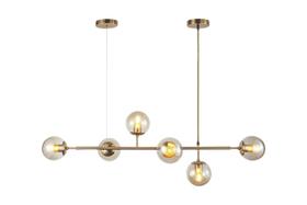 Luminária Lustre Pendente Jabuticaba Jabuti Dourado com 6 Bolas Globos Esféras Âmbar Moderno Luxo Inl85 Luminária Lustre Pendente Jabuticaba Jabuti Dourado com 6 Bolas Globos Esféras Âmbar Moderno Luxo Inl85