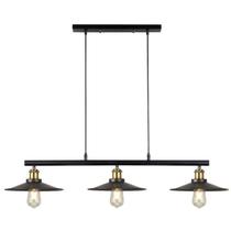 Luminária Lustre Pendente Loft Retrô Nordic Luminária Prato Moderno Industrial Sala Cozinha Mesa Preto Inl75