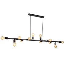 Luminária Lustre Pendente Luminária Preto Sputnik Moderno Retrô para 12 Lâmpadas Sala Área Gourmet Inl56