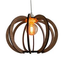 Luminária Lustre Pendente Madeira Sala Quarto Cozinha Balcão NY Dia Carvalho