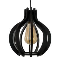 Luminária Lustre Pendente Madeira Teto Sala Quarto Cozinha Balcão Pequim Preto Luminária Lustre Pendente Madeira Teto Sala Quarto Cozinha Balcão Pequim Preto