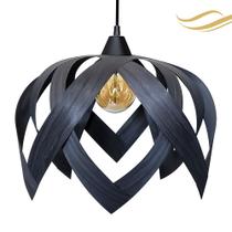 Luminária Lustre Pendente Madeira Teto Sala Quarto Cozinha Lúpulo G Preto Luminária Lustre Pendente Madeira Teto Sala Quarto Cozinha Lúpulo G Preto