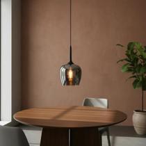 Luminária Lustre Pendente Moderno Vidro Fumê Com Soquete E27 Luminária Lustre Pendente Moderno Vidro Fumê Com Soquete E27