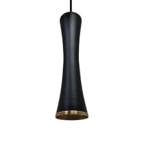 Luminária Lustre Pendente Montreal Luxo Preto C/ Cobre