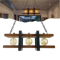 Luminária Lustre Pendente Rústica Skyline 3 Bocal E-27 110/220V Luminária Lustre Pendente Rústica Skyline 3 Bocal E-27 110/220V
