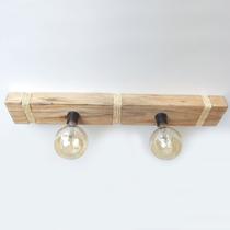 Luminária Lustre Pendente Rústico Retro Madeira 65cm Luminária Lustre Pendente Rústico Retro Madeira 65cm
