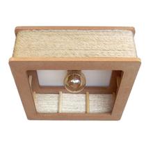 Luminária Lustre Pendente Rústico Retro Madeira Sisal 45Cm