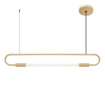 Luminária Lustre Pendente Sabre Tubular Slim Champagne T8