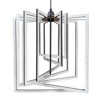 Luminária Lustre Pendente Sala Cozinha Mesa Janta Moderno Quadrado Grande Branco Luminária Lustre Pendente Sala Cozinha Mesa Janta Moderno Quadrado Grande Branco