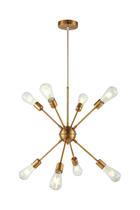 Luminária Lustre Pendente Sputnik Dourado para 8 Lâmpadas Moderno Luxo Inl73 Luminária Lustre Pendente Sputnik Dourado para 8 Lâmpadas Moderno Luxo Inl73