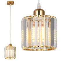 Luminária Lustre Pendente Teto 13Cm Cristal Metal Gimpo