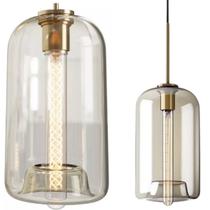 Luminária Lustre Pendente Teto 49Cm Alumínio Vidro E27 Gimpo Luminária Lustre Pendente Teto 49Cm Alumínio Vidro E27 Gimpo