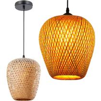 Luminária Lustre Pendente Teto Bambu KJDD-E-640-B1