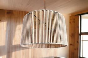 Luminária Lustre Redondo Pendente Corda Nautica 30cm Com Fio