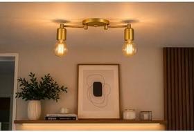 Luminária Lustre Teto Para Sala Jantar Moderno 2 Spot Trilho em Alumínio