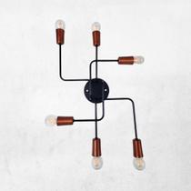 Luminaria Lustre Vent Soluções Axis 6 Lâmpadas Design Vintage Moderno Sofisticado