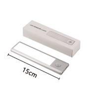 Luminária Luz Led Sensor Movimento Recarregavel Cinza,Armário,Cama 15cm