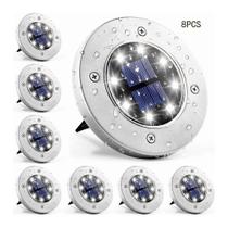 Luminária Luz Solar Espeto Kit 8 Unidades Com 8 Leds Á prova D'Água Jardim Decoração