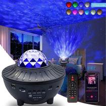 Luminária Luzes Bluetooth Gira Projetor Estrelas Galaxia
