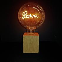 Luminária Madeira Led Love Transparente 12,5 X 23cm 220v Urban