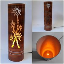 Luminária Média Bambú 50cm de Mesa/Chão PVC