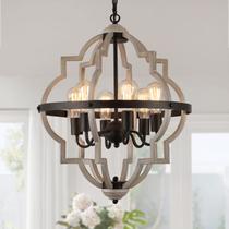 Luminária MEIXISUE Lustre rústico de 6 luzes 55cm Luminária MEIXISUE Lustre rústico de 6 luzes 55cm