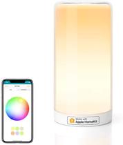 Luminária Meross WiFi inteligente p/ mesa c/ luz noturna, suporte p/ Siri, Alexa, Google e SmartThings, branco/multicolor, controle de toque e voz via app