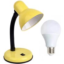 Luminária Mesa Abajur 35cm Articulada Flexível + Lâmpada LED PT-06