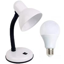 Luminária Mesa Abajur 35cm Articulada Flexível + Lâmpada LED PT-06